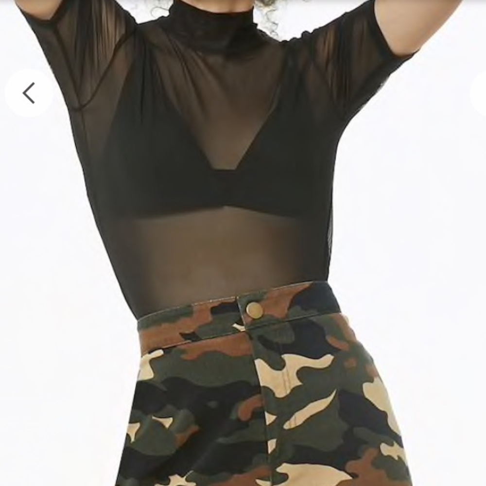 Sheer Olive Green Top